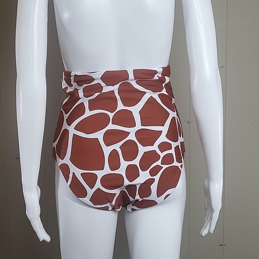 Coral Reef Swim Giraffe Print Two Piece High Waisted Halter Bikini Swims… - Picture 9 of 15